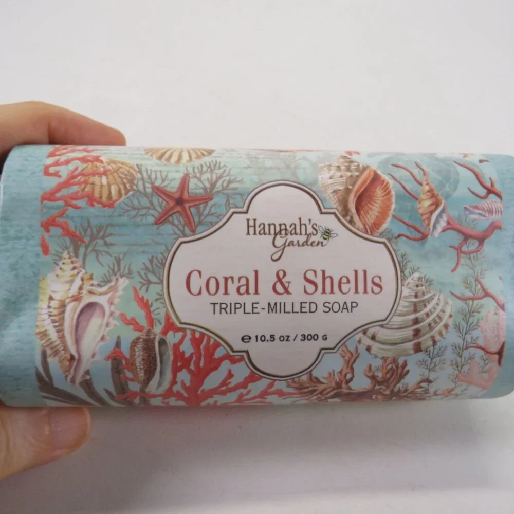 Hannah's Garden Coral & Shells Bar Soap 10.5oz Triple Milled Soap Shea Butter